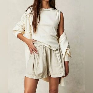 Free people poplin pull on shorts